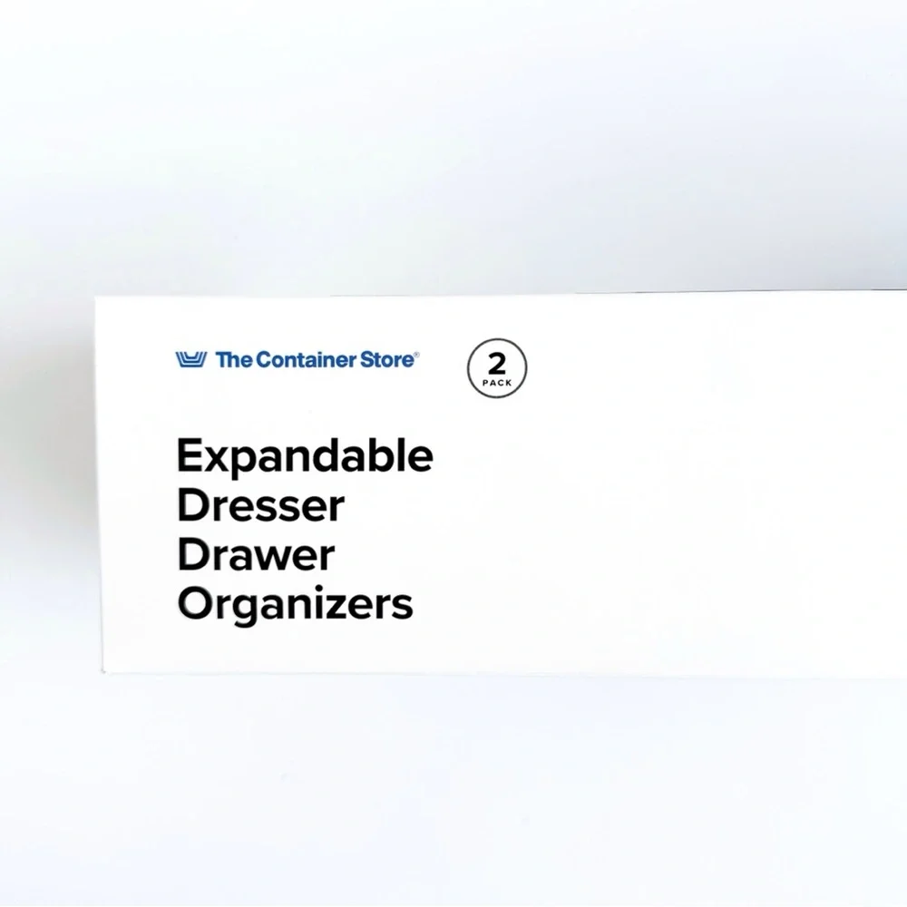 The Container Store Expandable Dresser Drawer Organizers in White